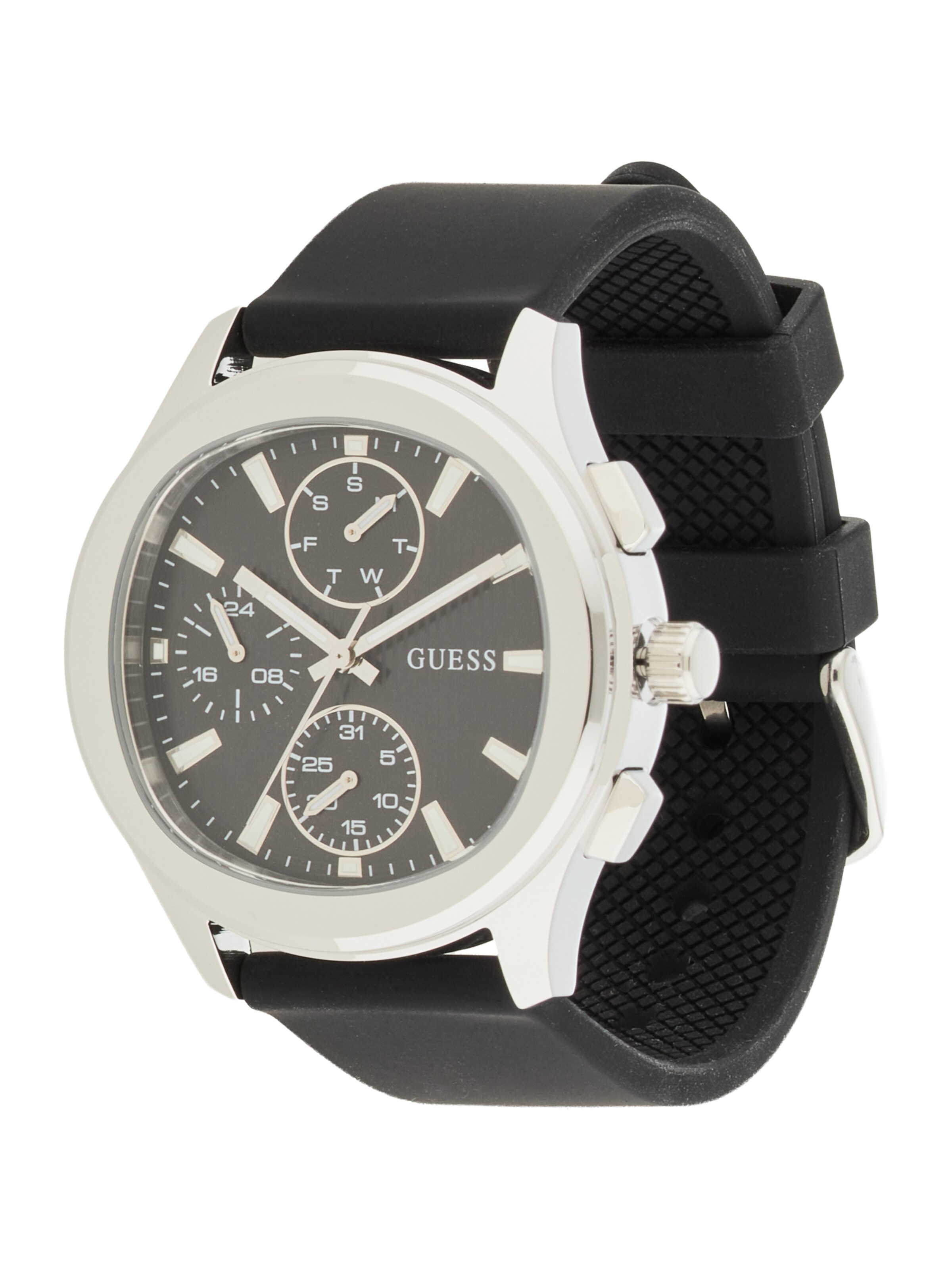 GUESS Аналоговые часы в Серебристый: спереди