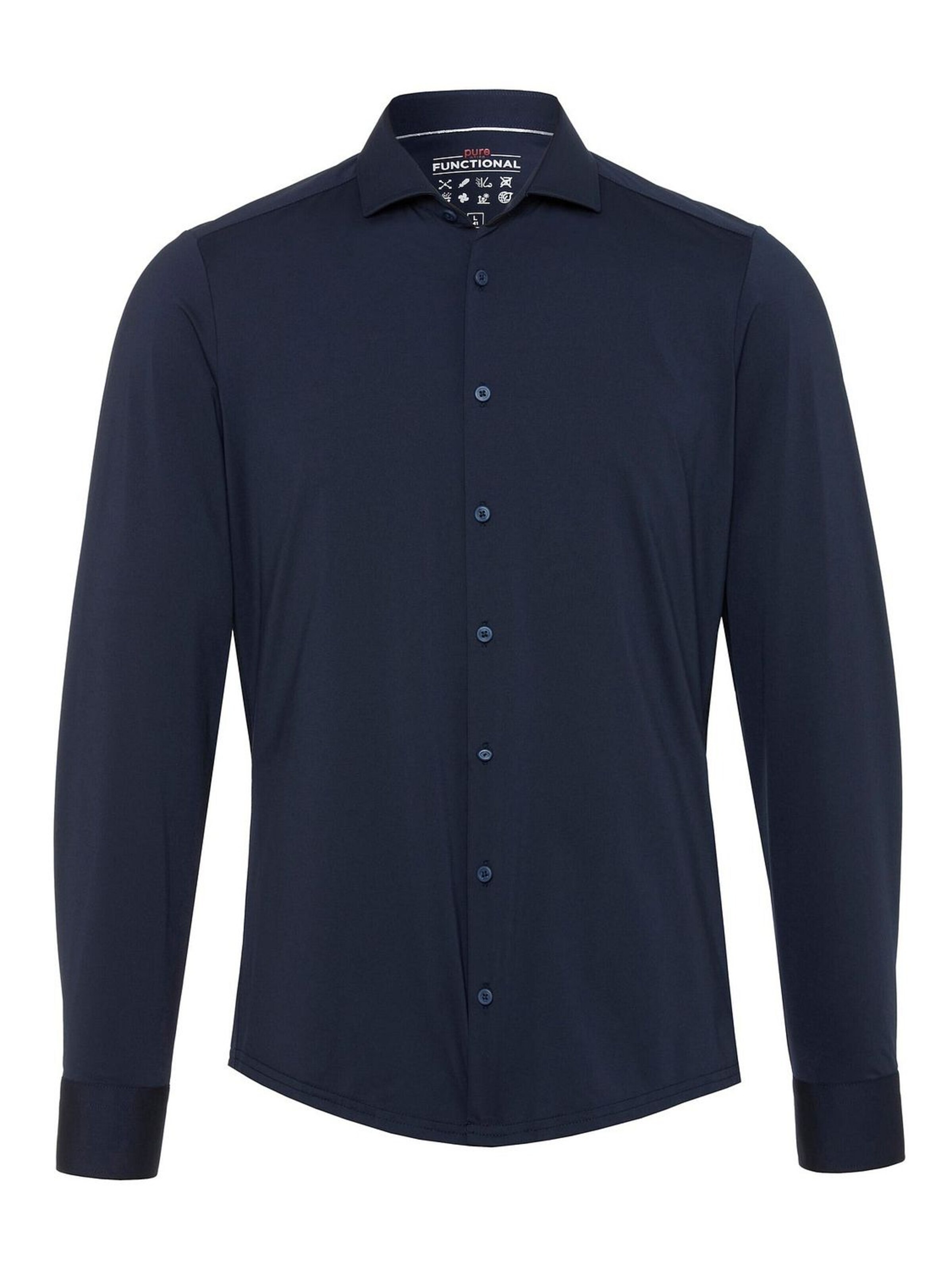 PURE Slim fit Button Up Shirt in Blue: front
