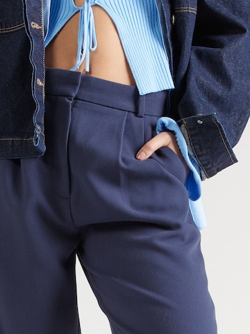 Abercrombie & Fitch Wide Leg Bukser med lægfolder i blå