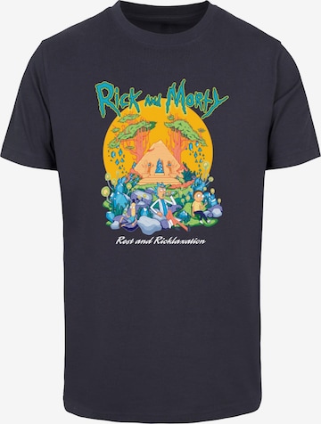 T-Shirt 'Rick and Morty - Pyramid' Merchcode en bleu : devant