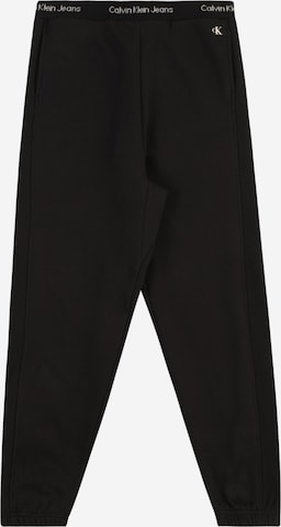 Calvin Klein Jeans - Tapered Pantalón 'INTARSIA' en negro: frente