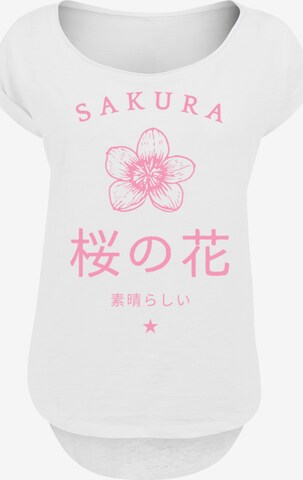 F4NT4STIC Shirt 'Sakura Flower Japan' in Wit: voorkant