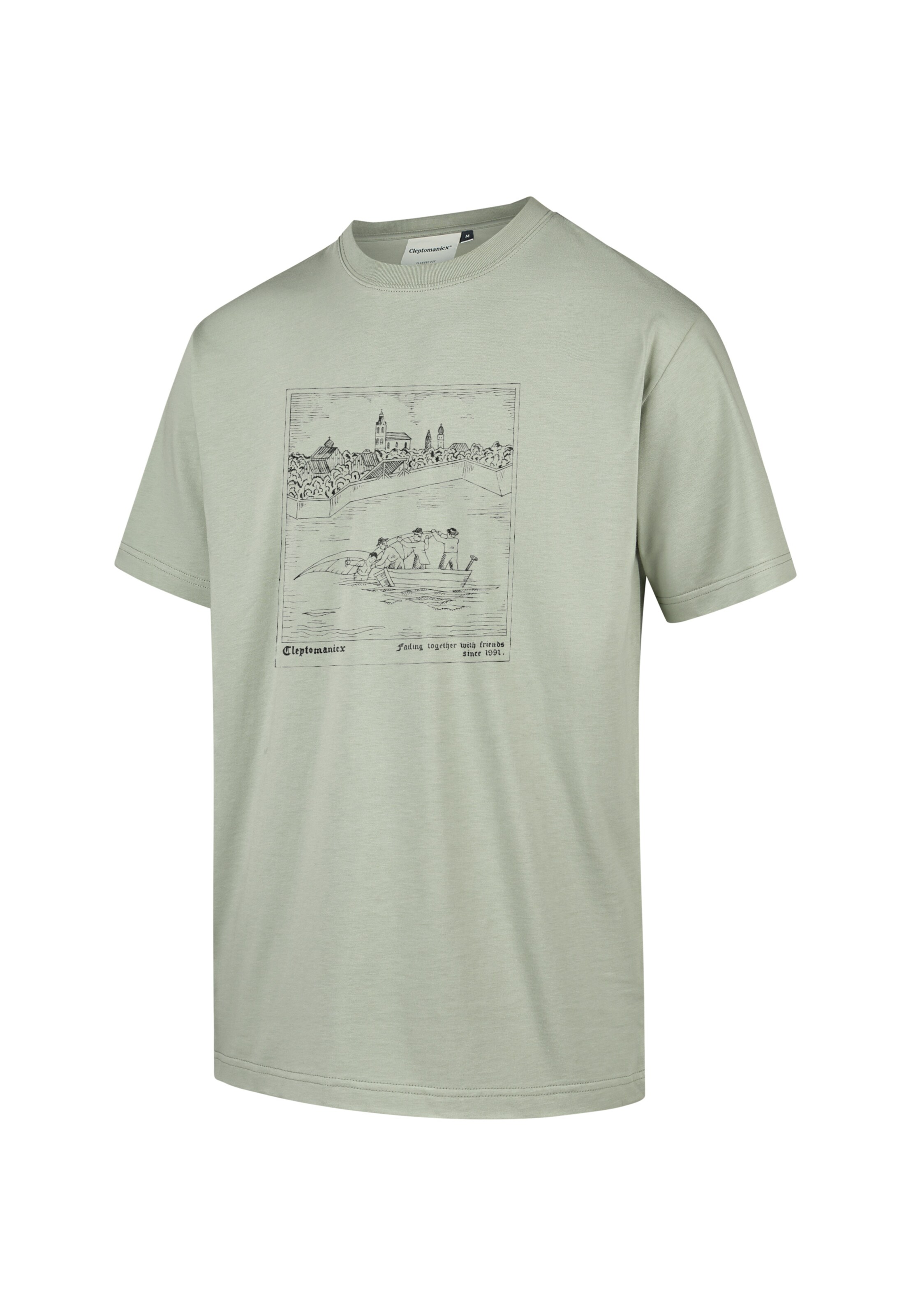 Cleptomanicx T-Shirt 'Berblinger' in Grau
