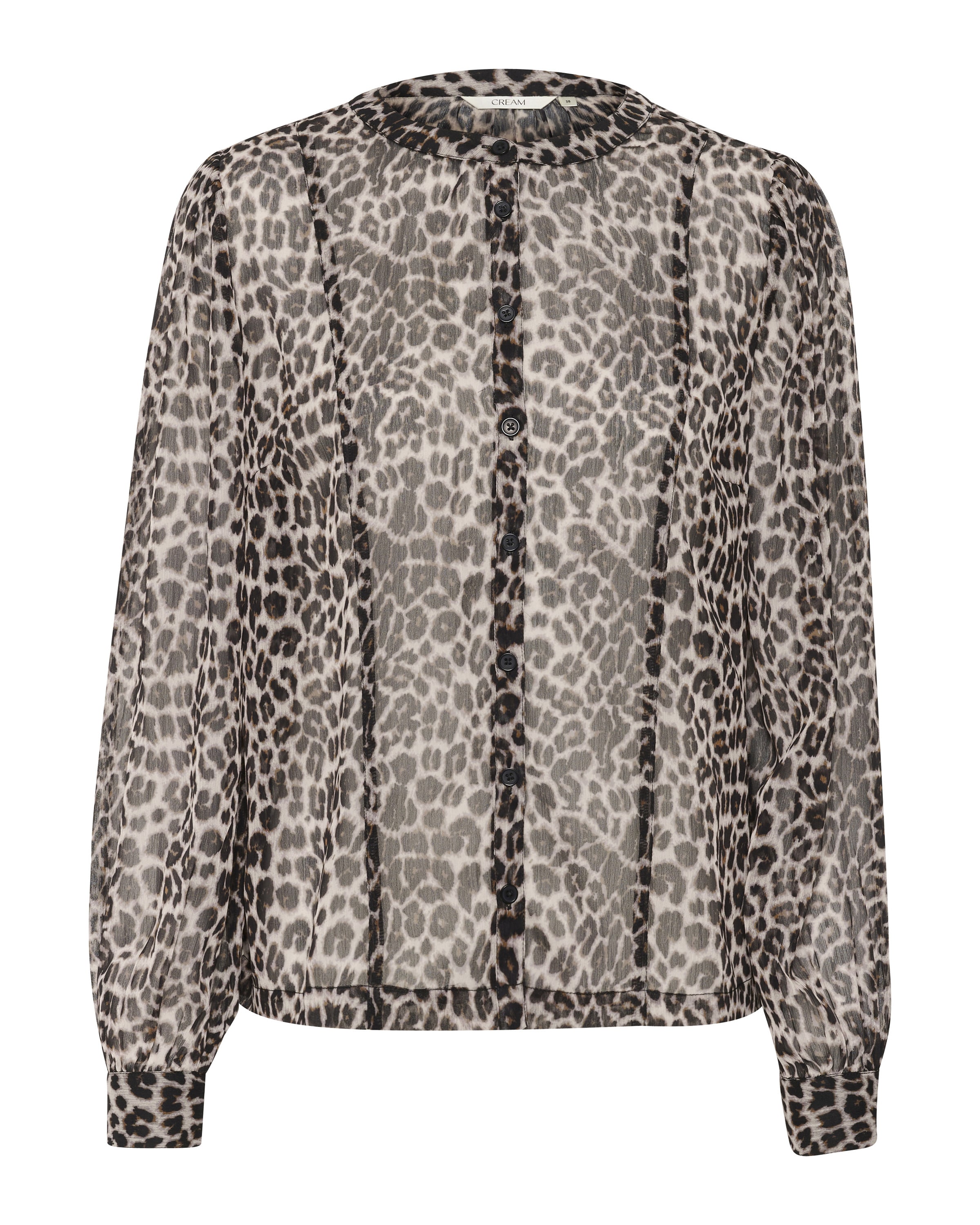 Cream Blouse 'Yuna' in Bruin: voorkant