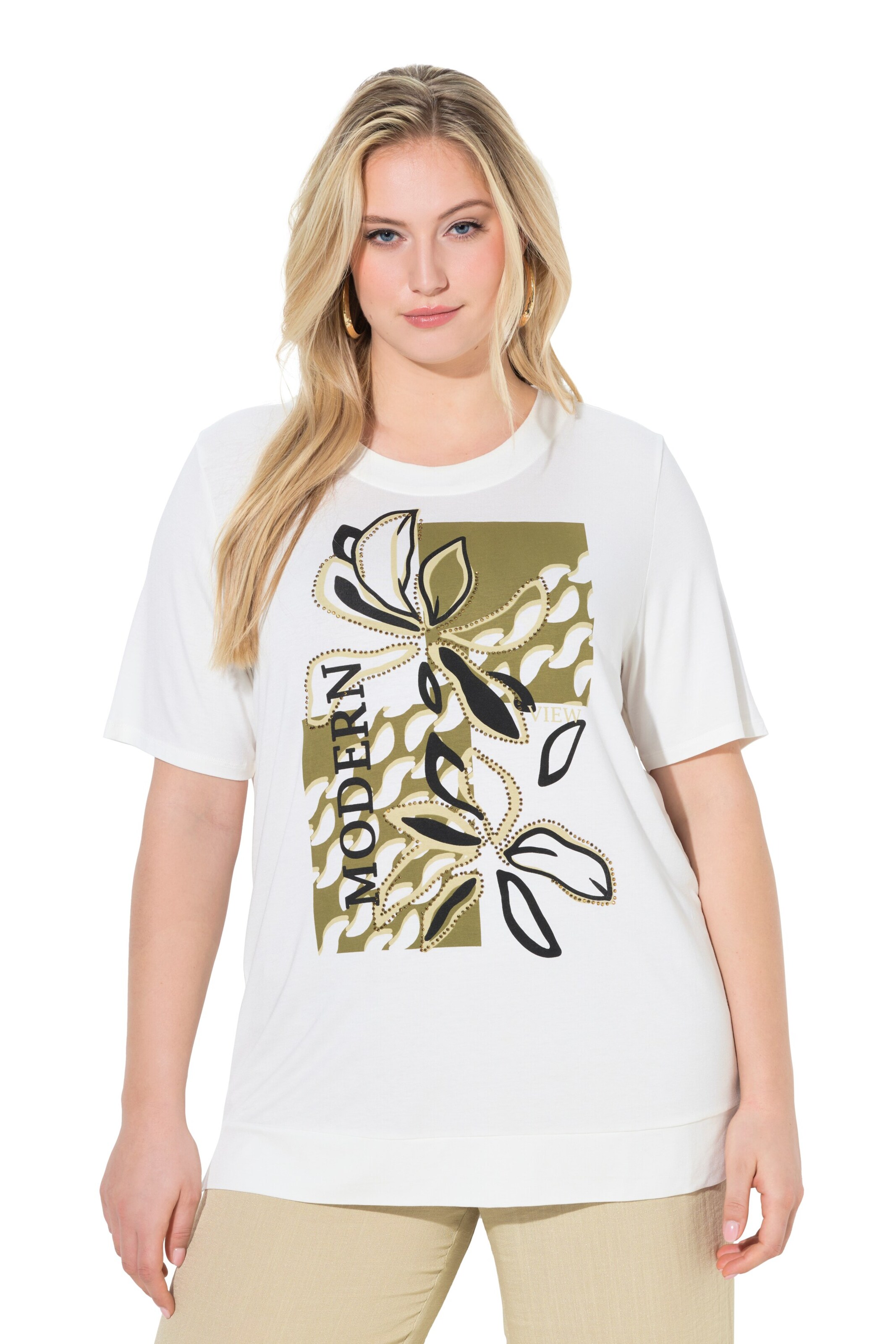 Ulla Popken Shirt in Weiß: Vorderseite