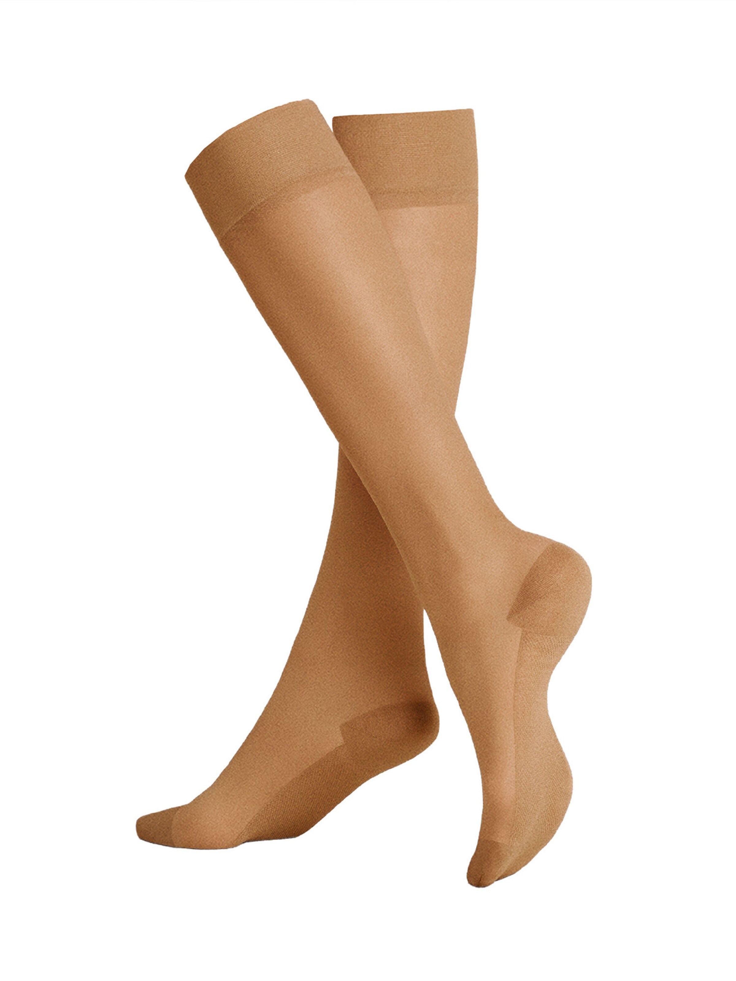 Chaussettes montantes 'Cotton Sole 20' KUNERT en beige : devant