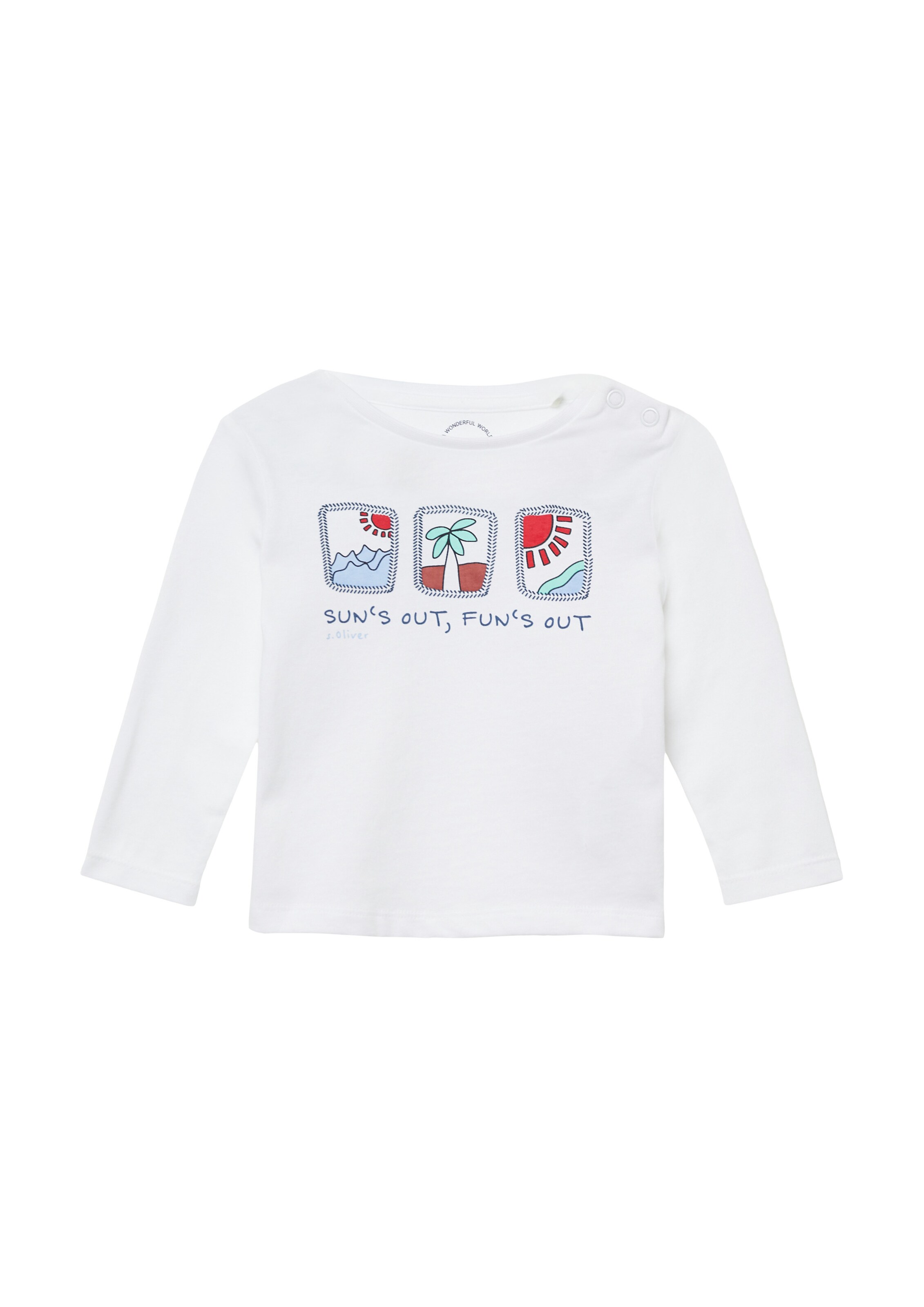 s.Oliver T-Shirt en bleu marine / bleu clair / rouge / blanc, Vue avec produit