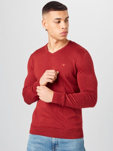 TOM TAILORRegular Fit Pulover - crvena boja: prednji dio
