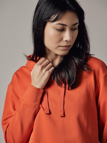 Felpa 'Felpa con Cappuccio e Spacchi Laterali' di OWN Off With Nature in arancione: frontale