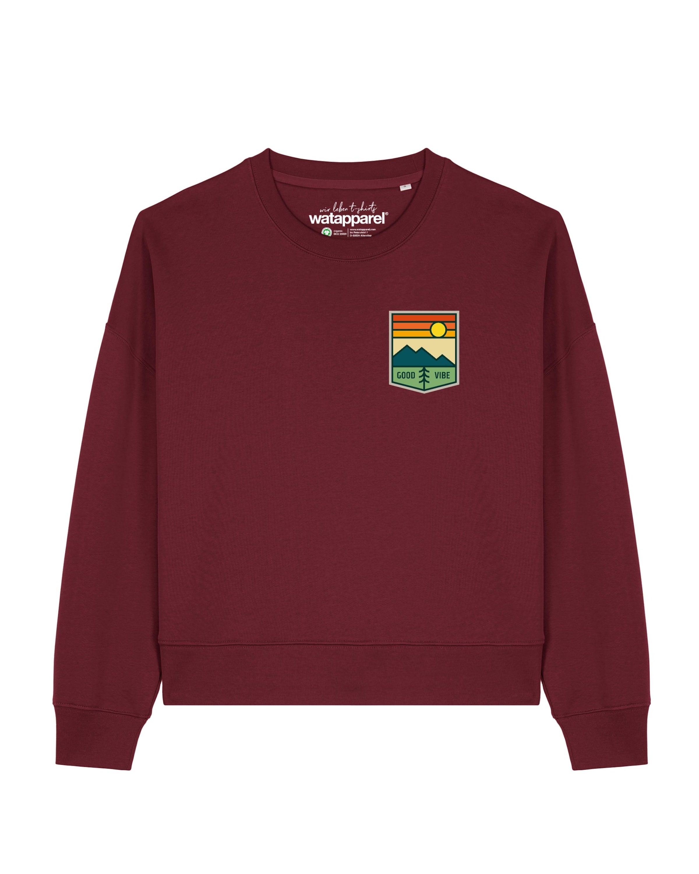Watapparel Sweatshirt 'Good Vibe' in Rood: voorkant