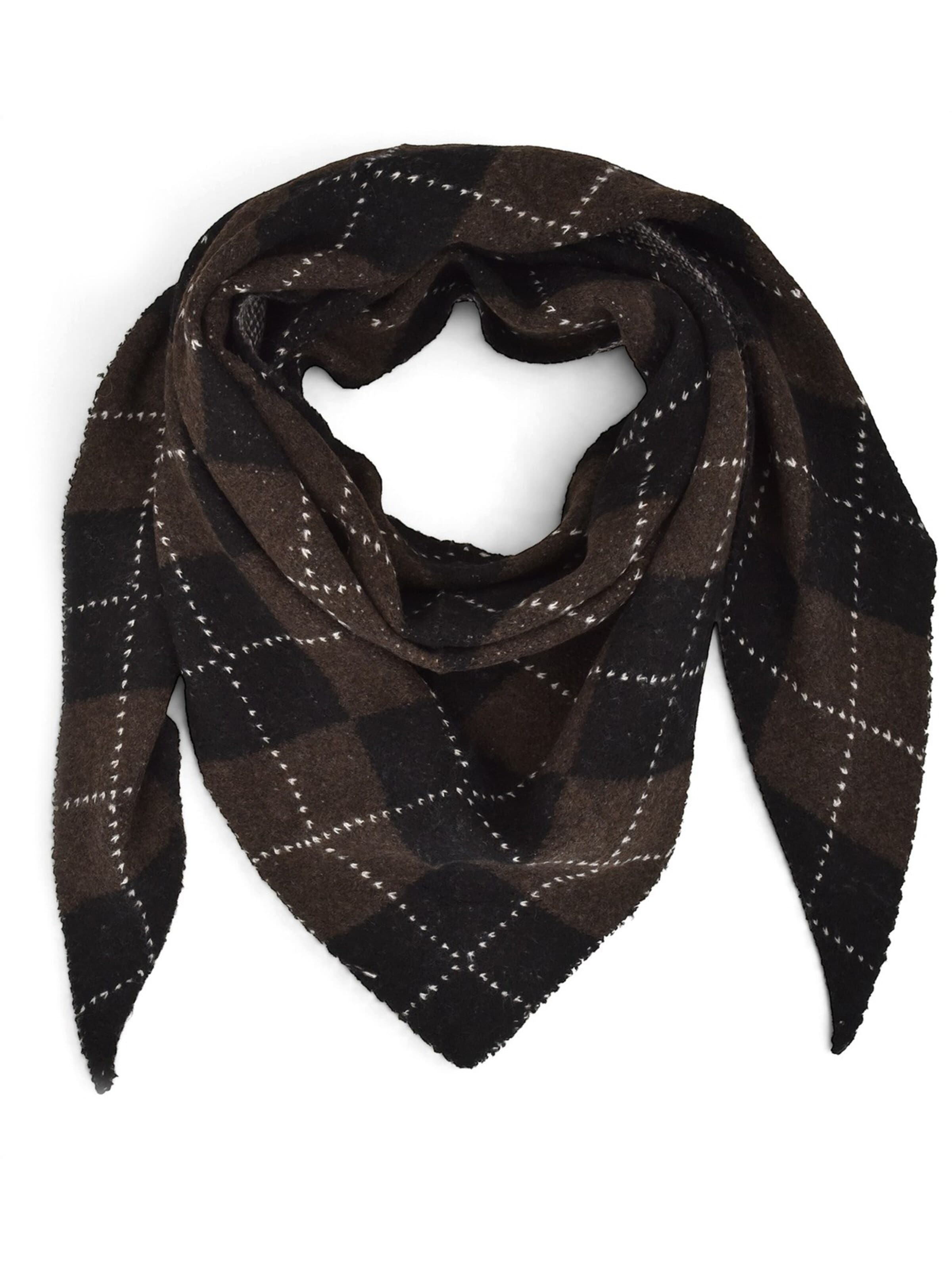 styleBREAKER Tuch 'Strick Dreieckstuch mit Argyle Muster & Wendeseite'‌‌‌‌‌‌ in Braun: Vorderseite