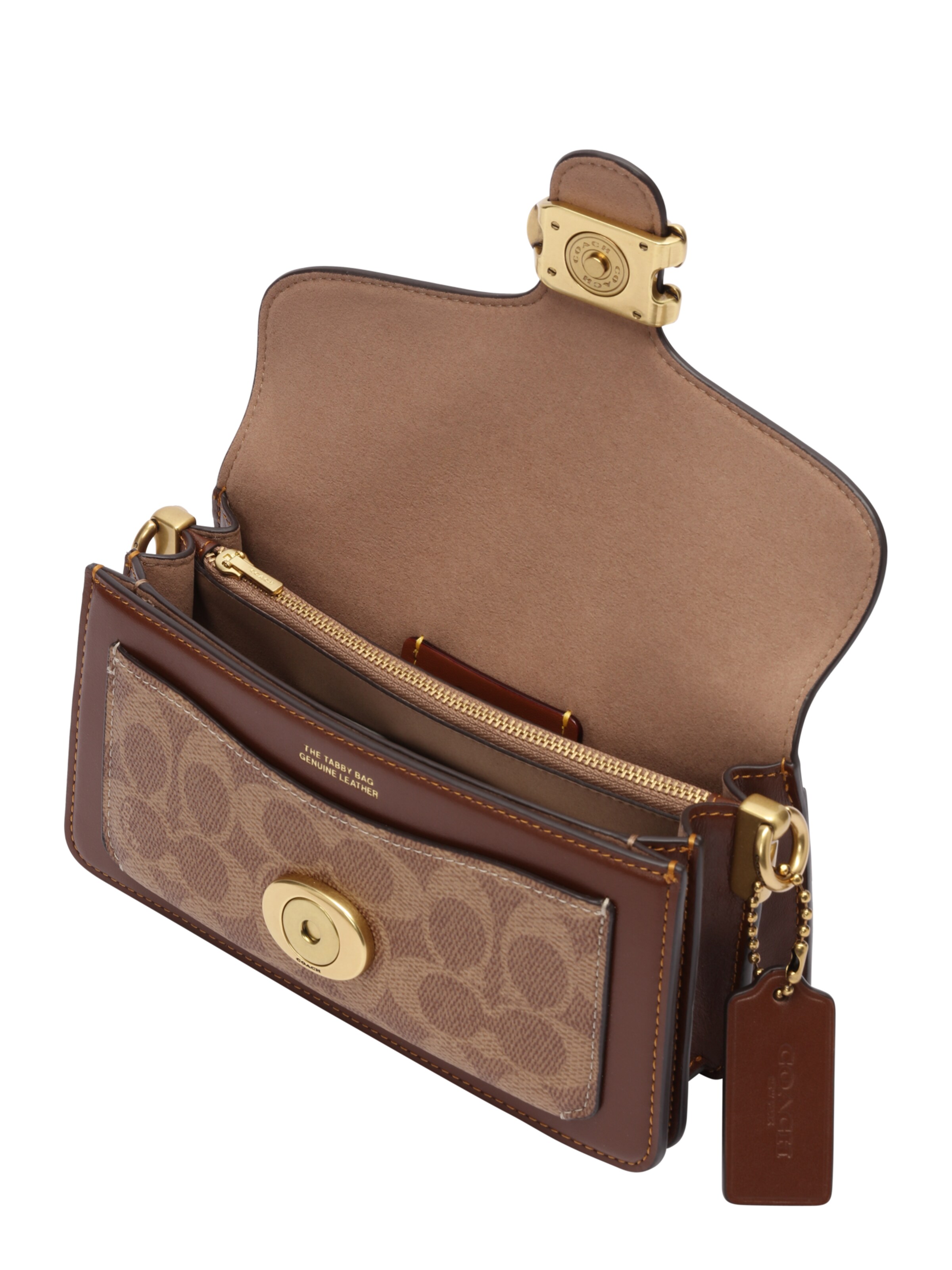 Geantă de umăr 'TABBY SHOULDER BAG 20 IN SIGNATURE CANVAS' de la COACH pe maro