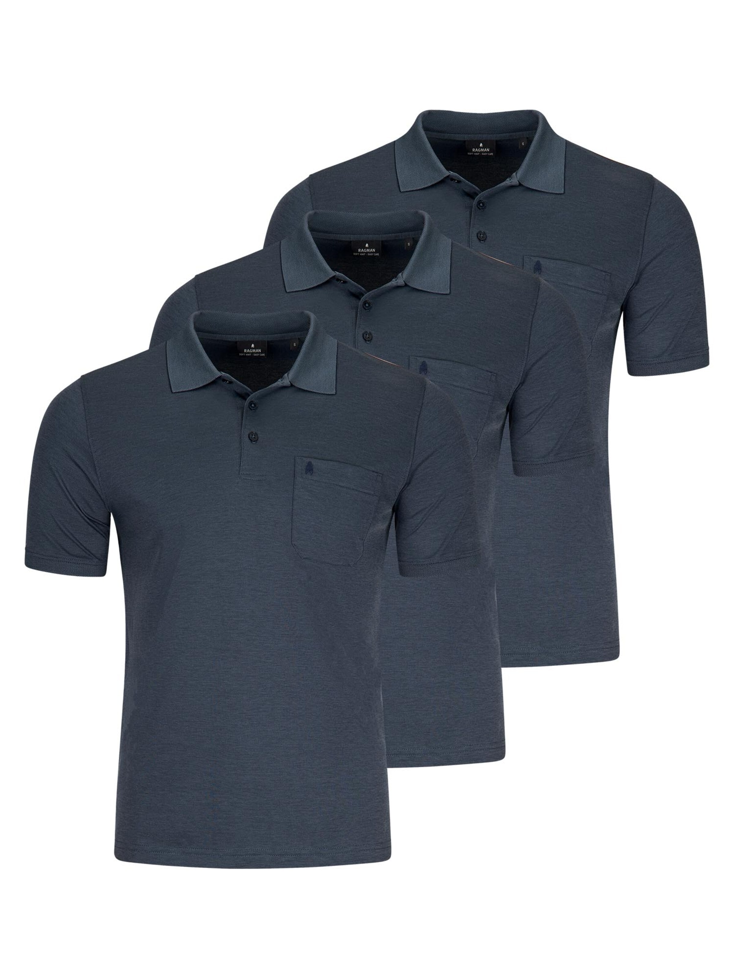 Ragman Shirt 'Basic' in Blue: front