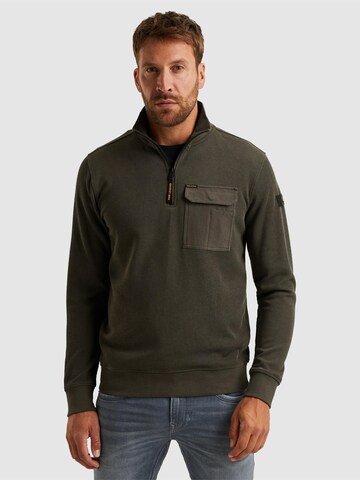 PME Legend Collegepaita 'Pullover with half-zipper' värissä vihreä