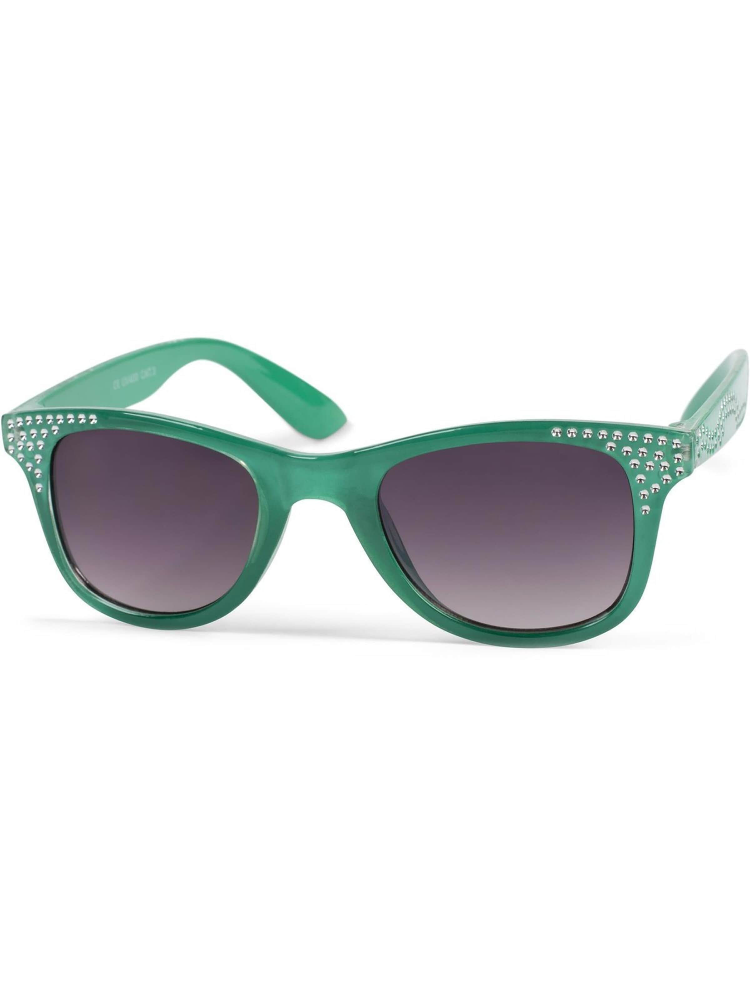 styleBREAKER Sunglasses 'Mädchen Nerd Sonnenbrille mit Strass' in Green