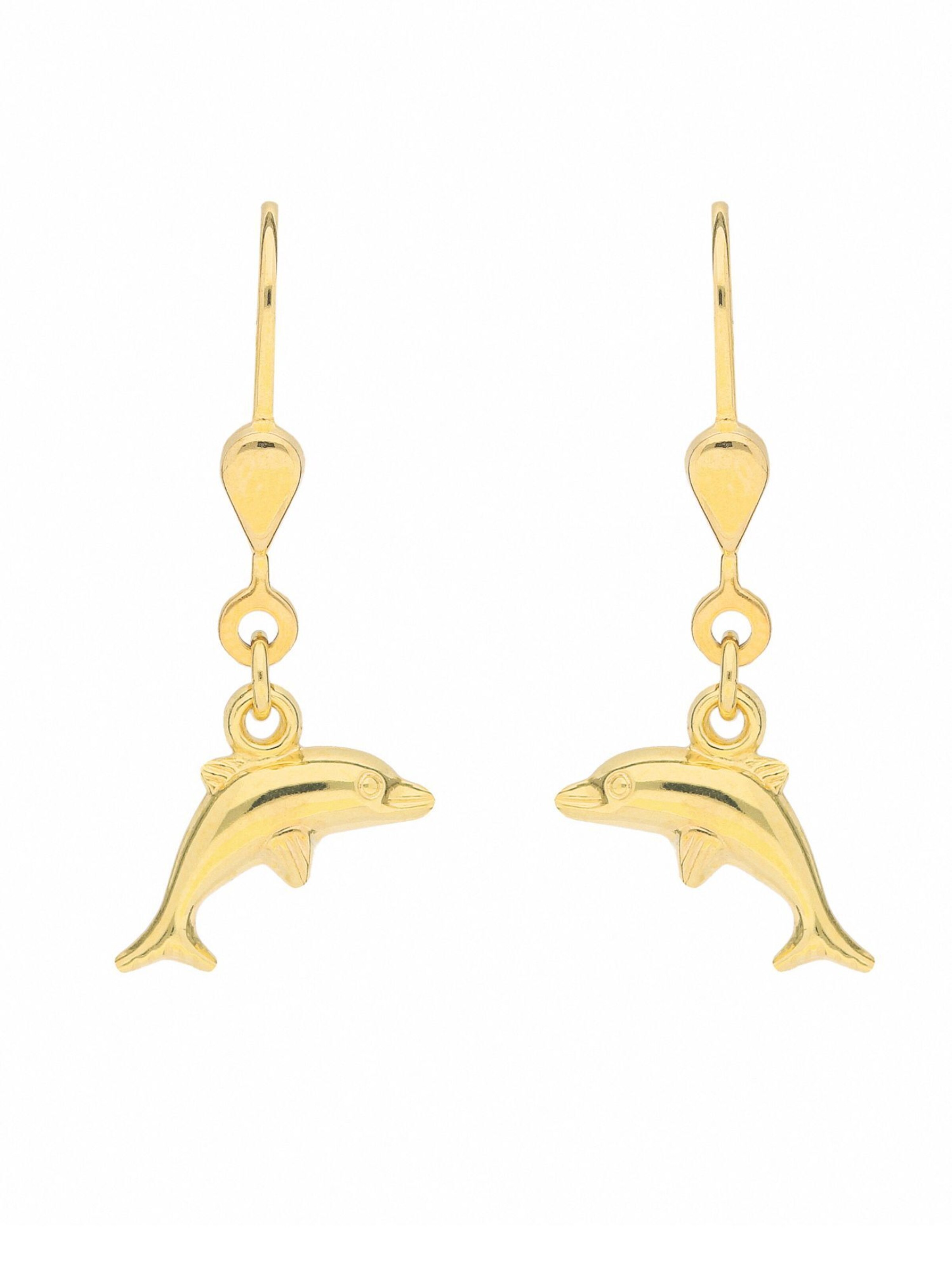Adelia´s Earrings 'Delphin' in Gold: front