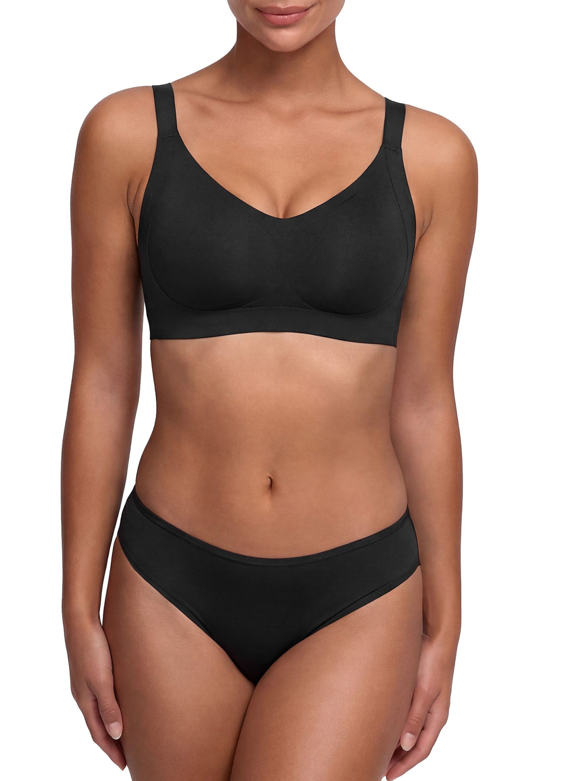 cfab by creamy fabrics Push-up Bra 'Seamless Compact Push-Up BH' in Black