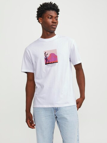 T-Shirt 'LUCCA' JACK & JONES en blanc : devant