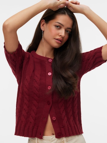 VERO MODA Gebreid vest 'VMOriane' in Rood: voorkant