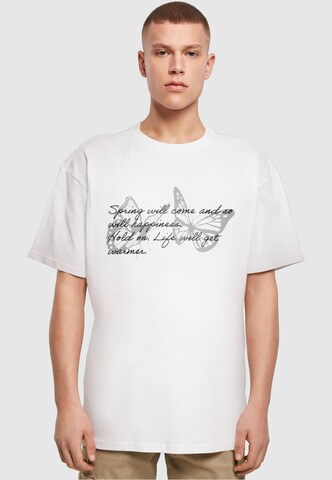 Merchcode T-Shirt 'Spring Saying' in Weiß: Vorderseite