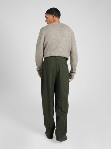 TOPMAN - Pierna ancha Pantalón plisado en verde