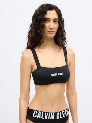 Calvin Klein Swimwear Bandeau Bikini top in Black: front