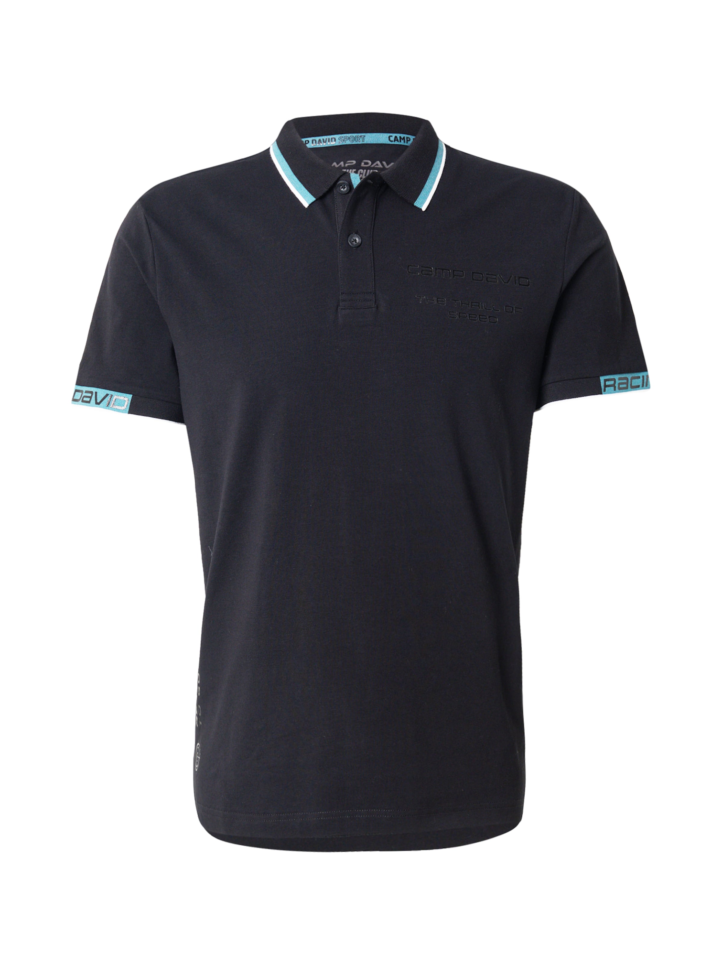 Tricou de la CAMP DAVID pe negru: față