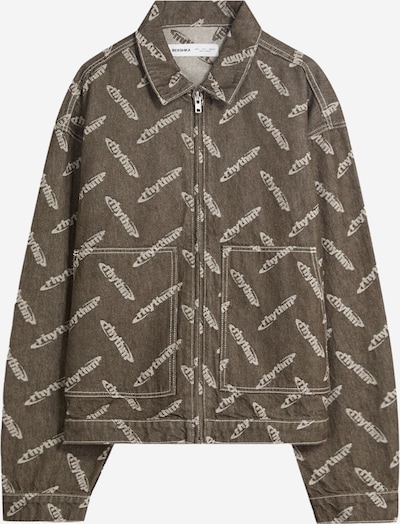 Bershka Välikausitakki värissä ruskea / offwhite, Tuotenäkymä