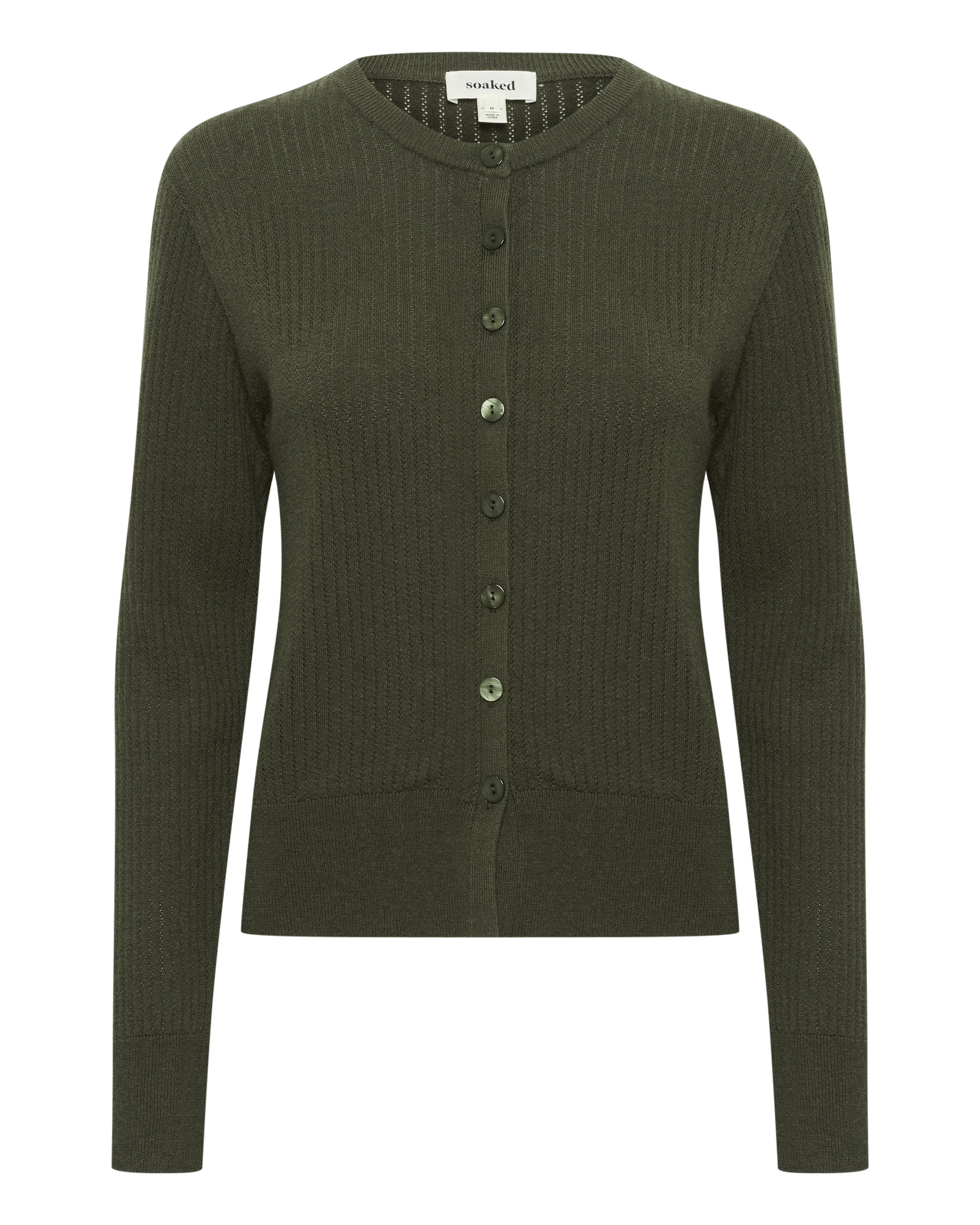 Cardigan 'Spina' SOAKED IN LUXURY en vert : devant