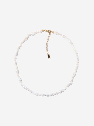 ØYRE Łańcuszek 'Mixed Baroque Pearl' w kolorze biały