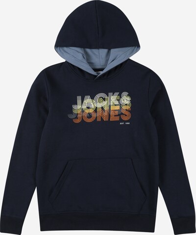 Jack & Jones Junior Sweat 'POWER' en bleu marine / jaune / orange / blanc, Vue avec produit