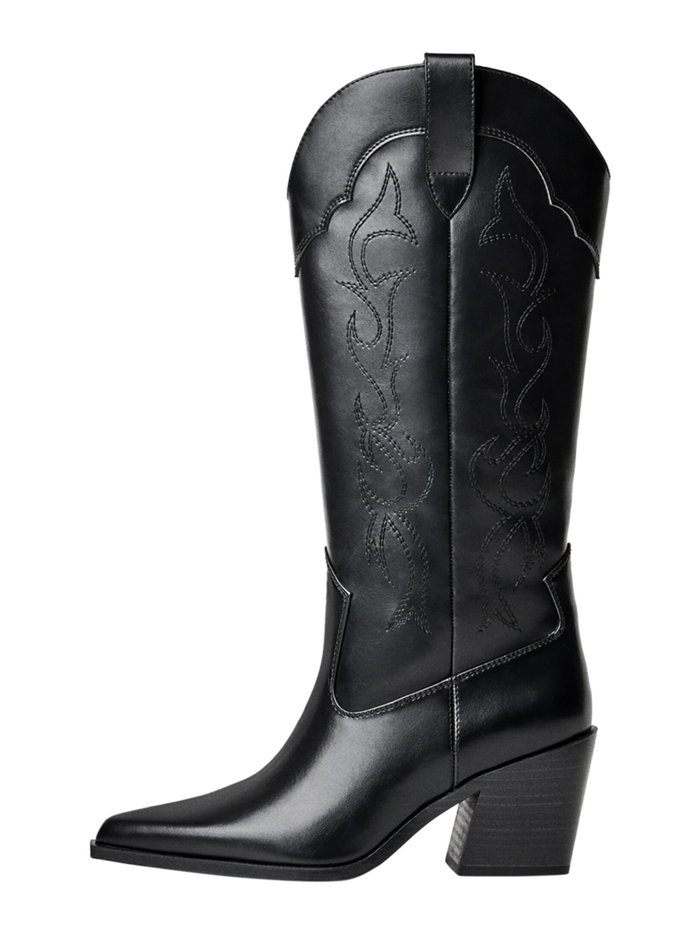 Bershka Cowboy boot 'BOTA' in Black