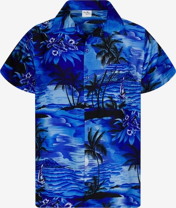 King Kameha Shirt 'Surf' in Blue: front