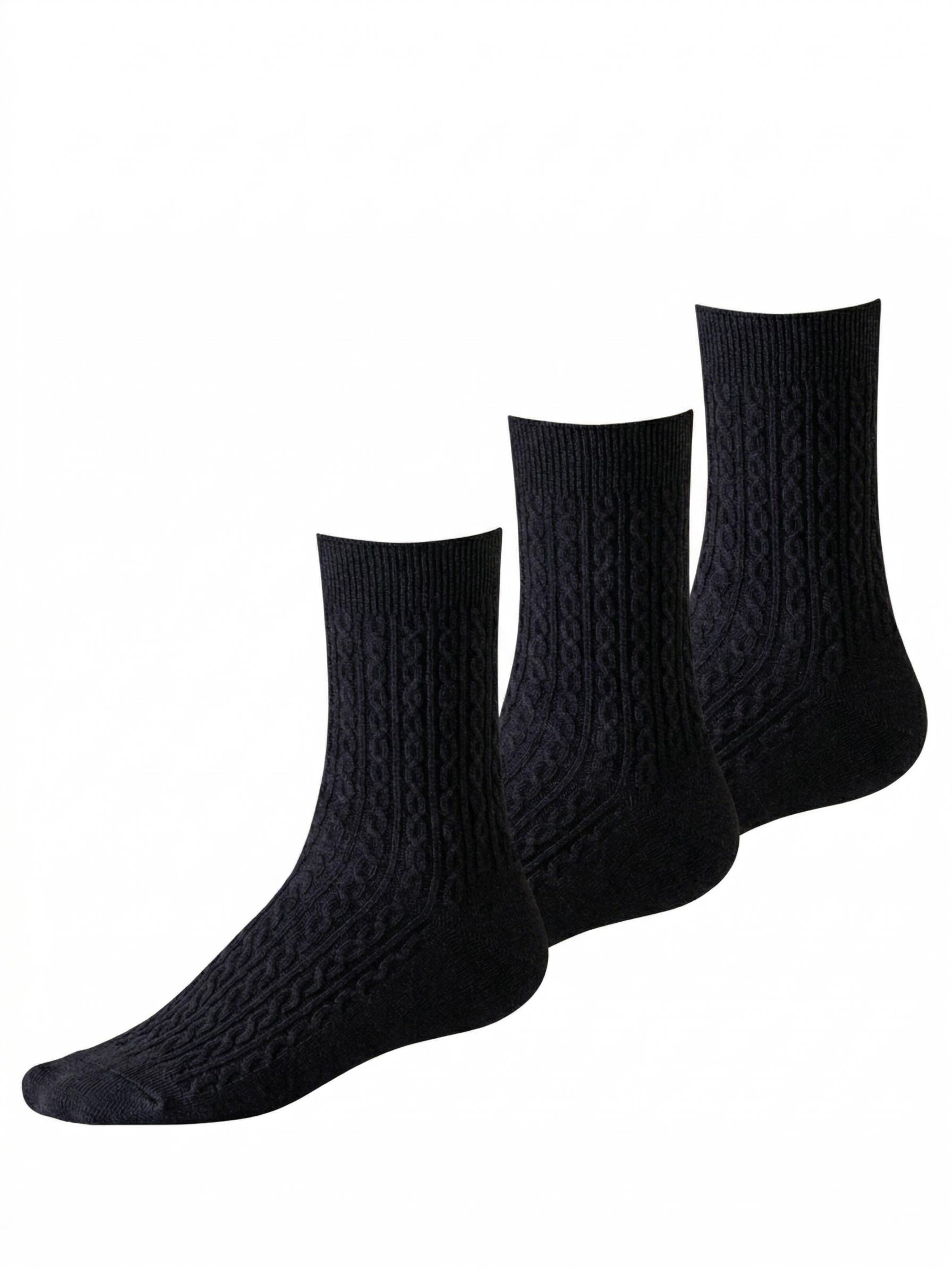Millo Socks 'Cosy Twist' in Black: front