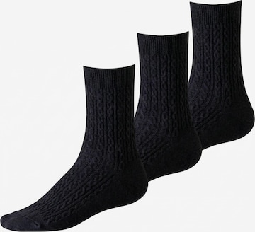 Millo Socks 'Cosy Twist' in Black: front