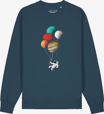 Watapparel Sweatshirt ' Balloon Spaceman ' in Blauw: voorkant