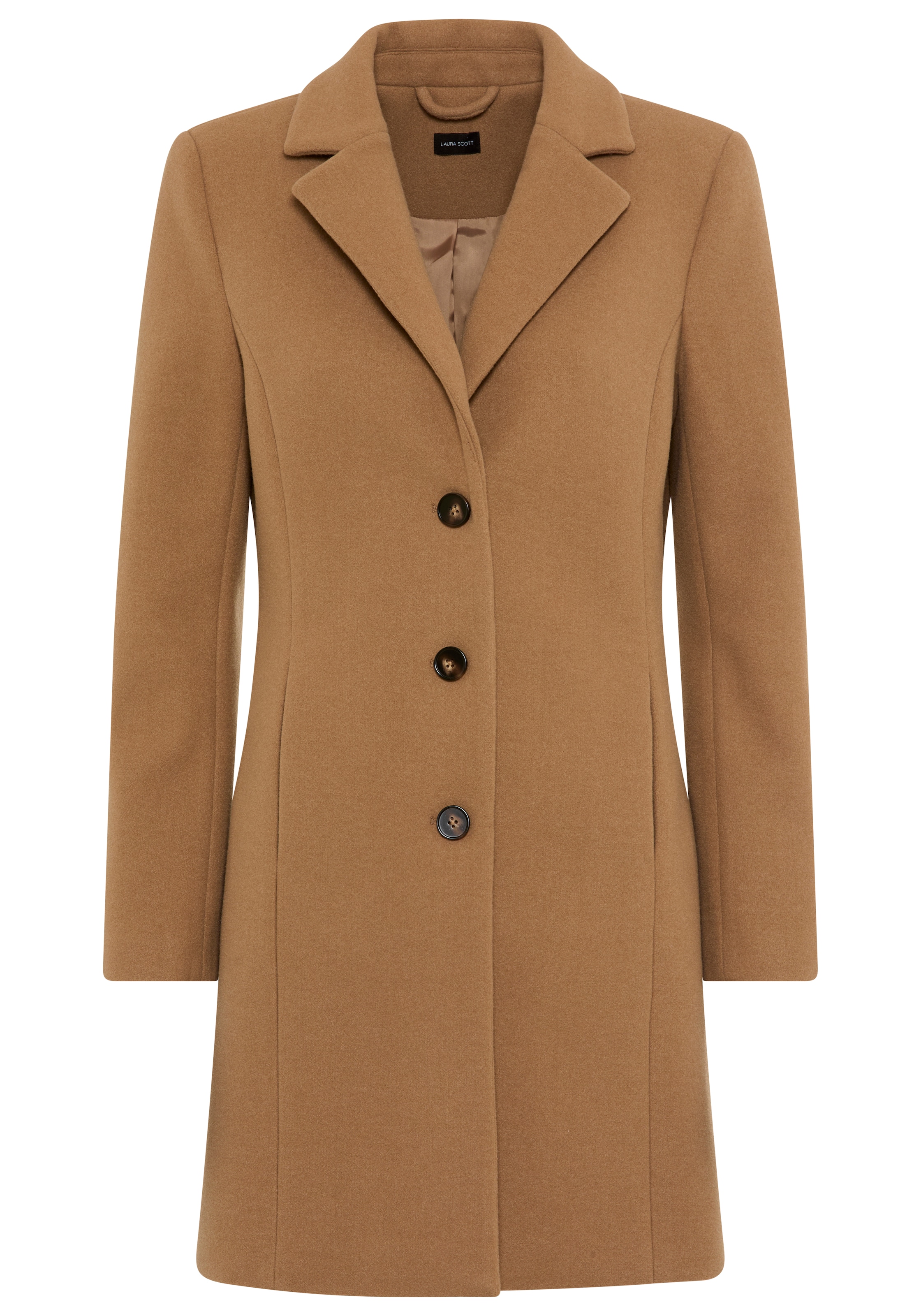 LAURA SCOTT Between-Seasons Coat in Beige: front