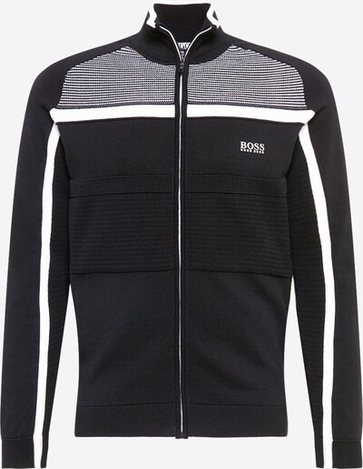 BOSS ATHLEISURE Cárdigan en negro / blanco, Vista del producto