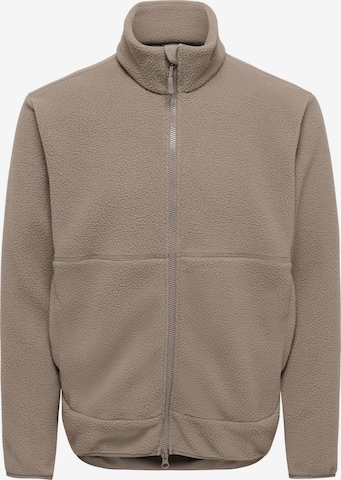 Veste en polaire 'ONSJason' Only & Sons en marron : devant