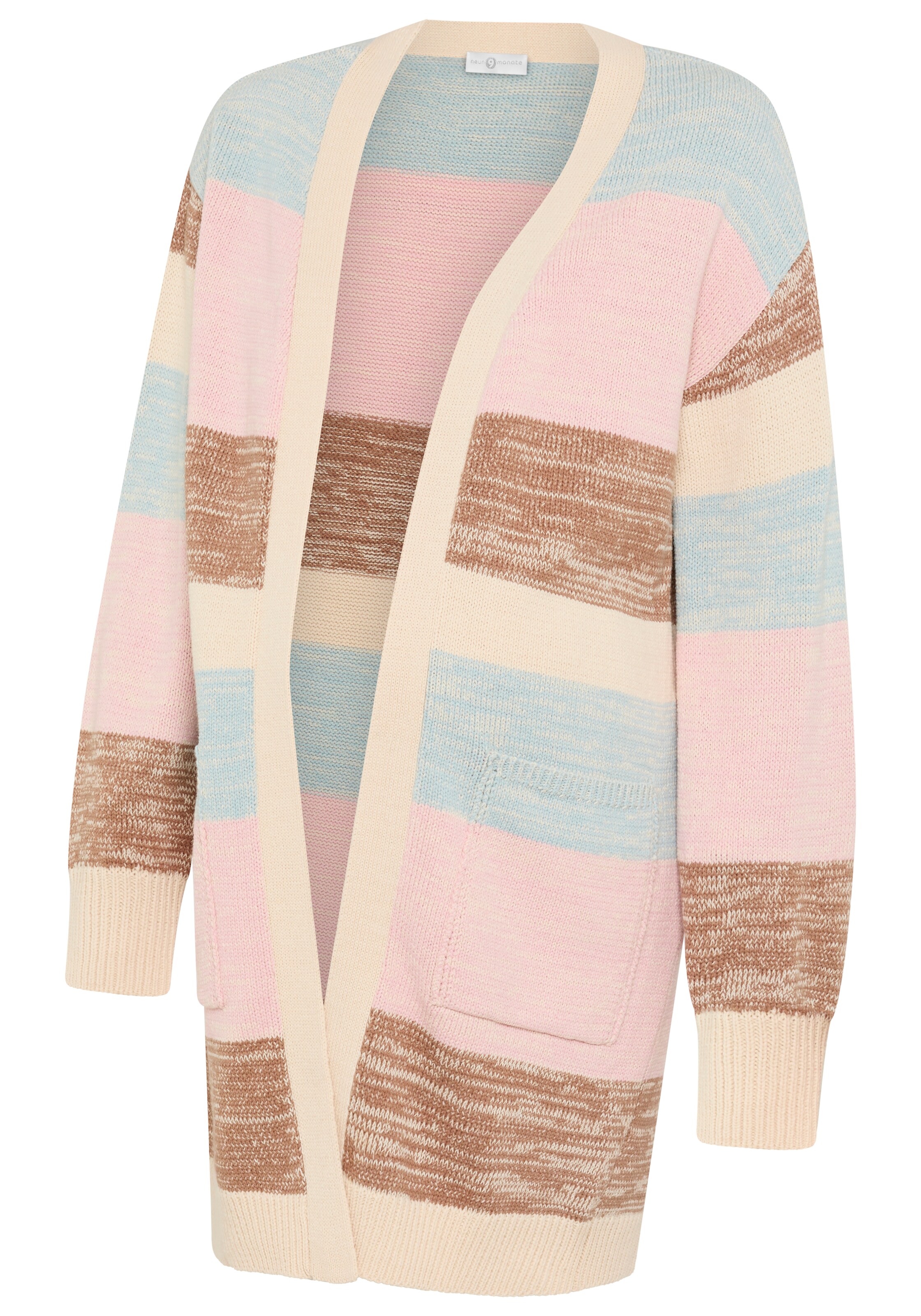 Neun Monate Strickjacke in Mischfarben: Vorderseite