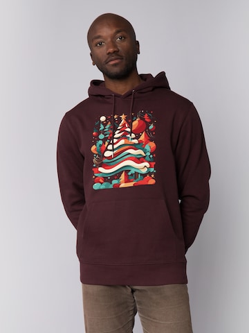 Sweat-shirt 'Christmas Tree' Watapparel en rouge : devant
