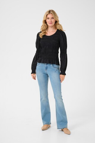 Cream Blouse 'Henva' in Zwart