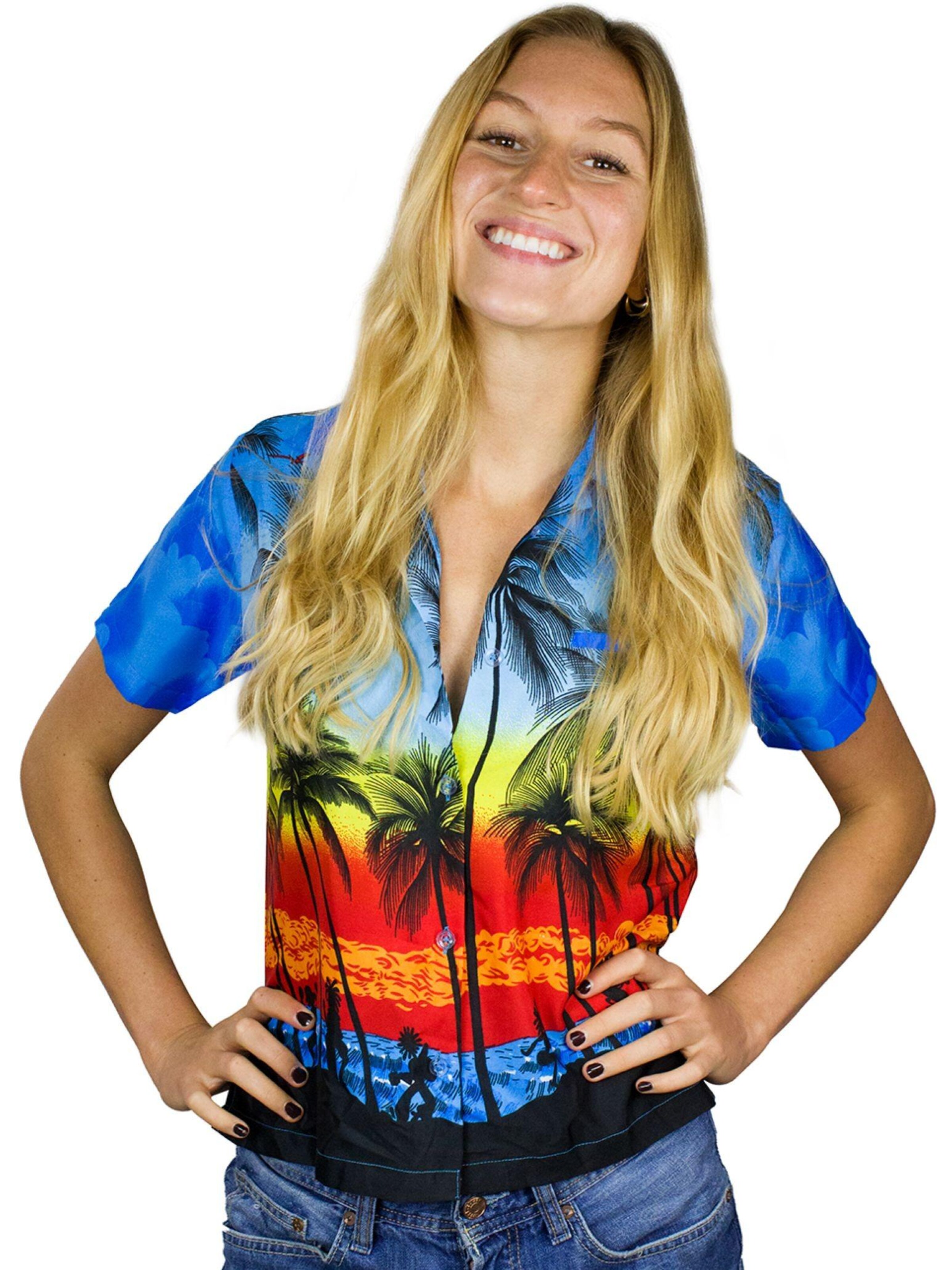 King Kameha Bluse 'Beach'‌‌‌‌‌ in Blau