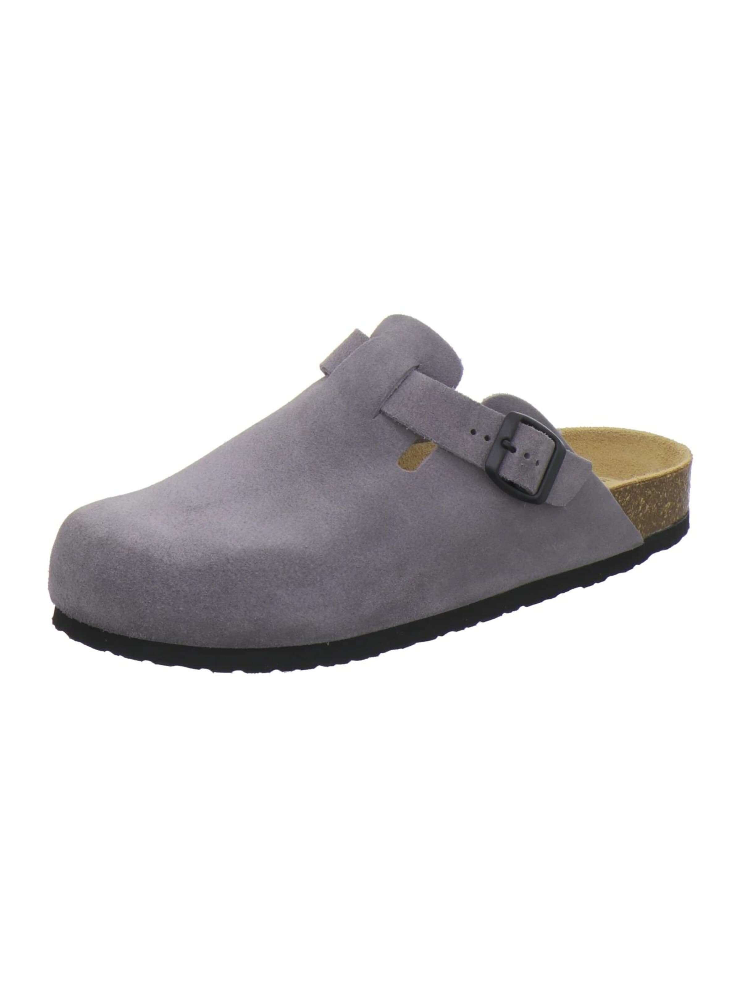 AFS-Schuhe Clogs 'Clogs Herren graphit Veloursleder' in Grijs: voorkant