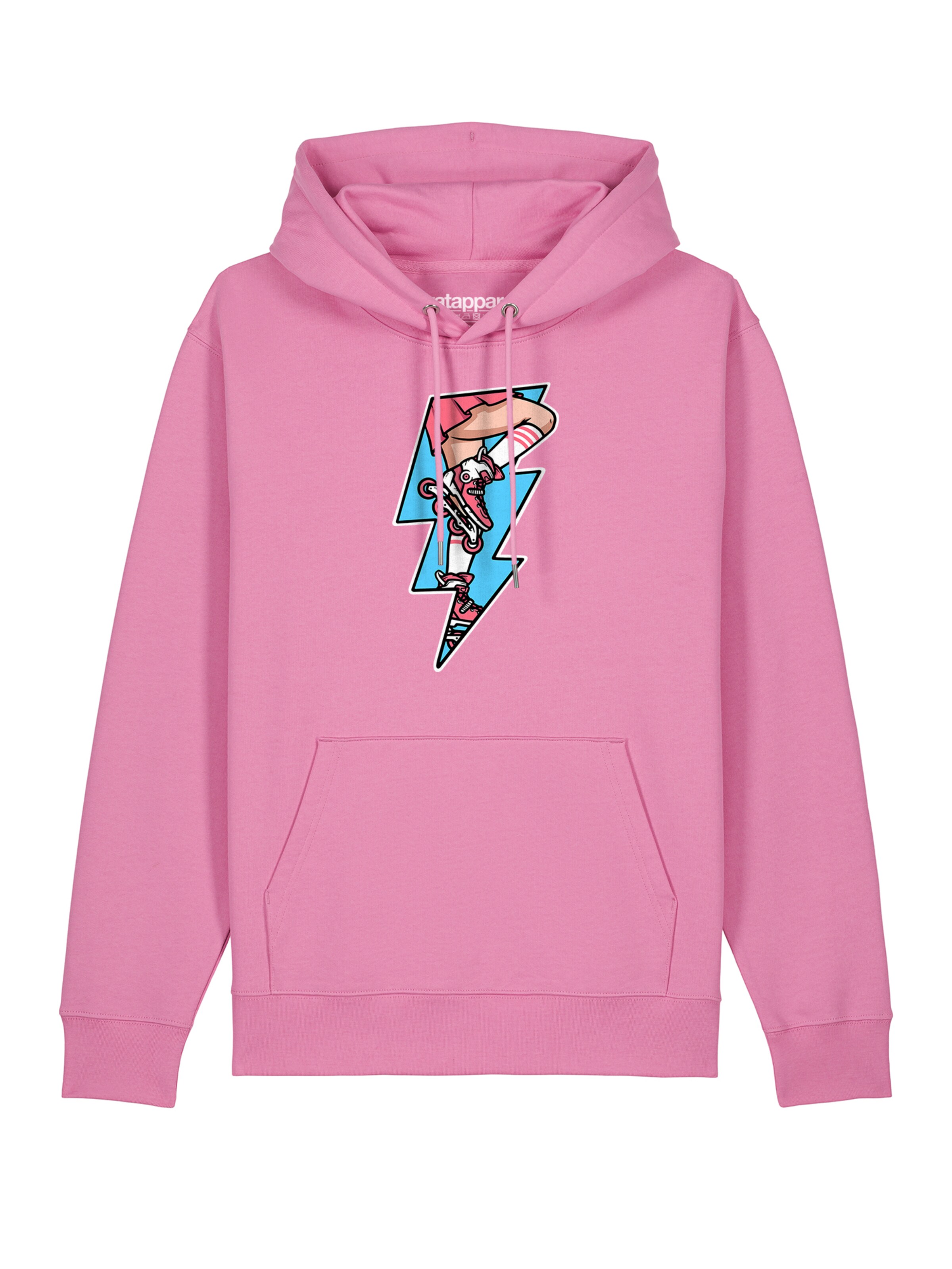 Sweat-shirt ' Rollerskates ' Watapparel en rose : devant