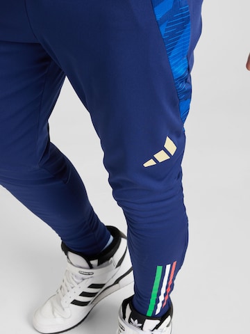 ADIDAS PERFORMANCE Skinny Workout Pants 'Italy Tiro 24 Competition' in Blue