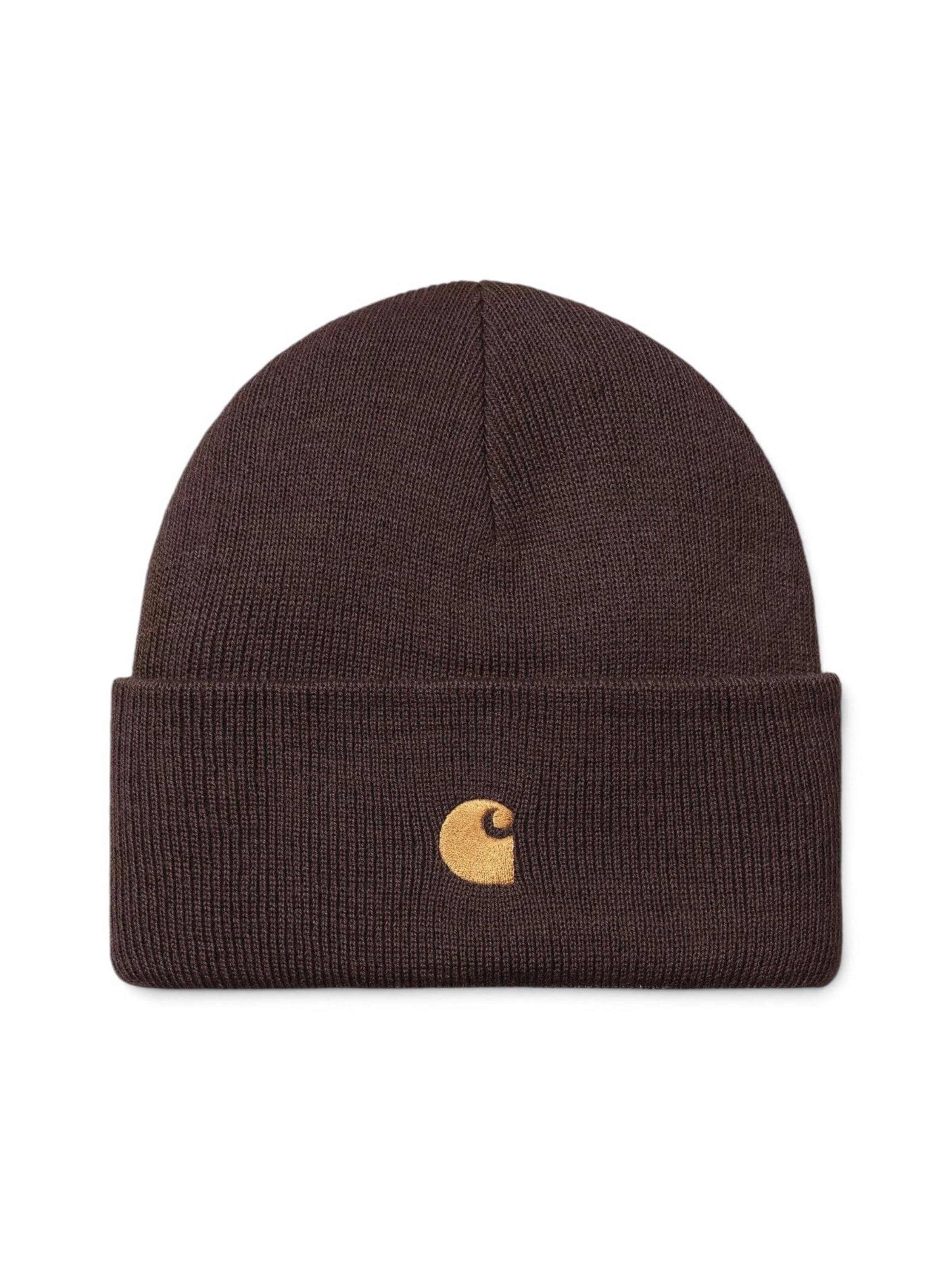 Carhartt WIP Czapka 'CHASE BEANIE PALISANDER/GOLD' w kolorze brązowy: przód