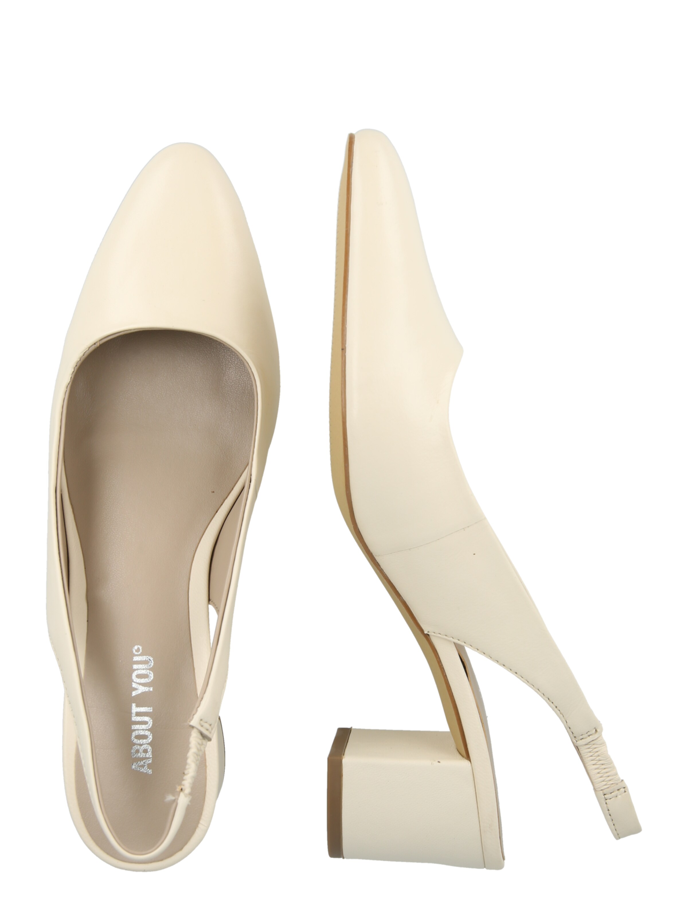 ABOUT YOU Lahtise kannaosaga kontsakingad 'Aurelia', värv valge