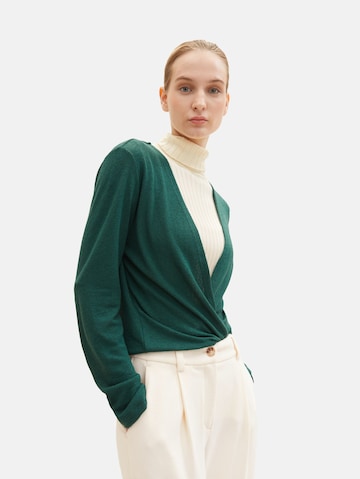 TOM TAILOR Regular Knit Cardigan in Green