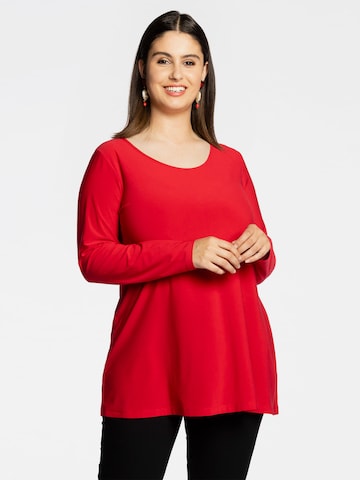 Yoek Tunic ' Tiffany ' in Red: front